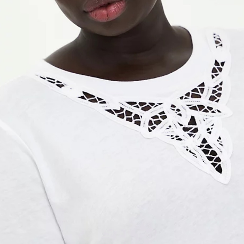 White Embroidered Tee - Picture 6 of 8
